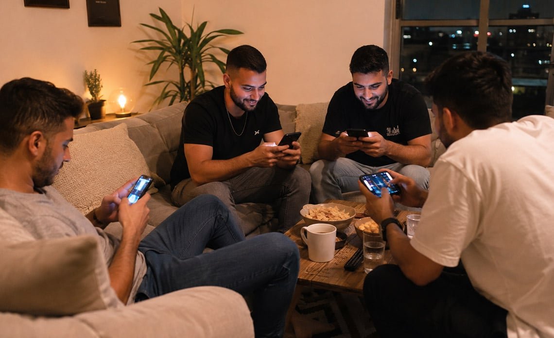חברים משחקים פוקר ביחד